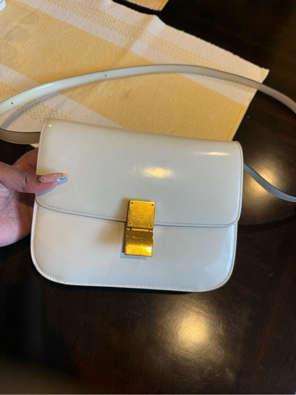 Celine Medium Box Bag in Cream
